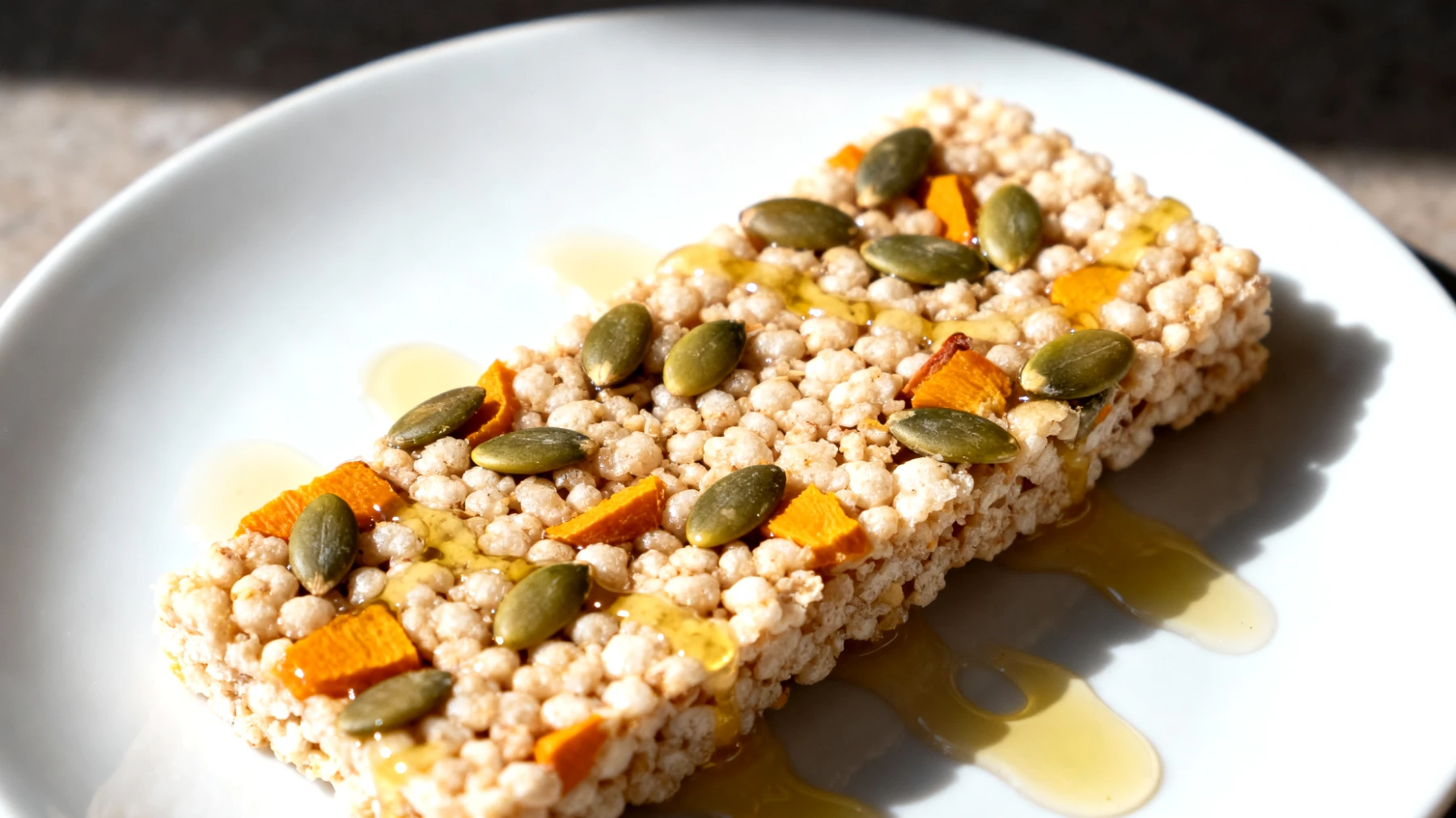 Barrette di amaranto soffiato con semi di zucca e olio di germe di grano"